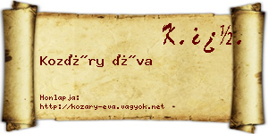 Kozáry Éva névjegykártya