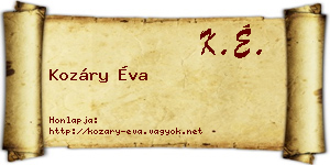 Kozáry Éva névjegykártya